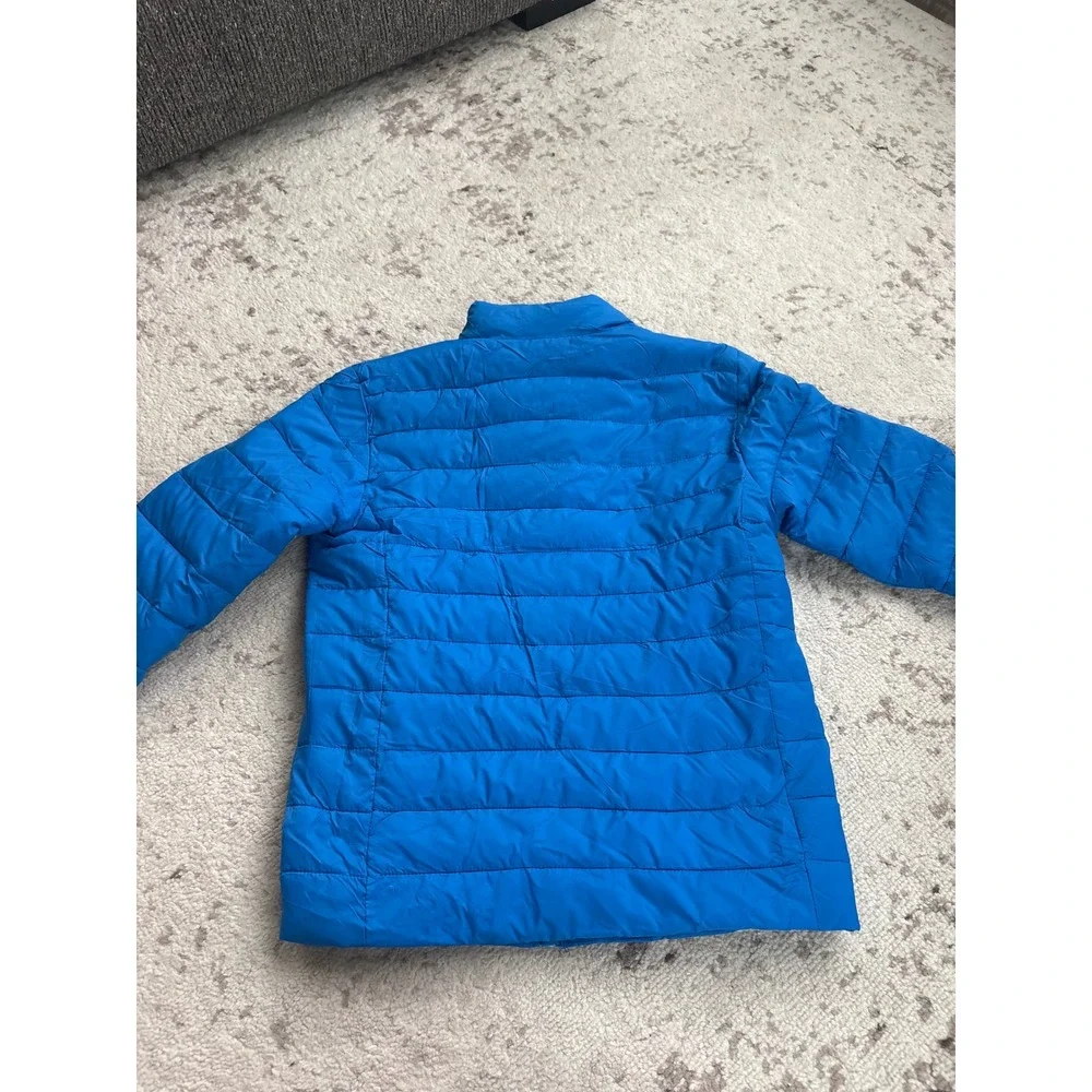 Lands End Kids Nautical Blue‎ Puffer Jacket Size 5 Insulated Full Zip coat $110